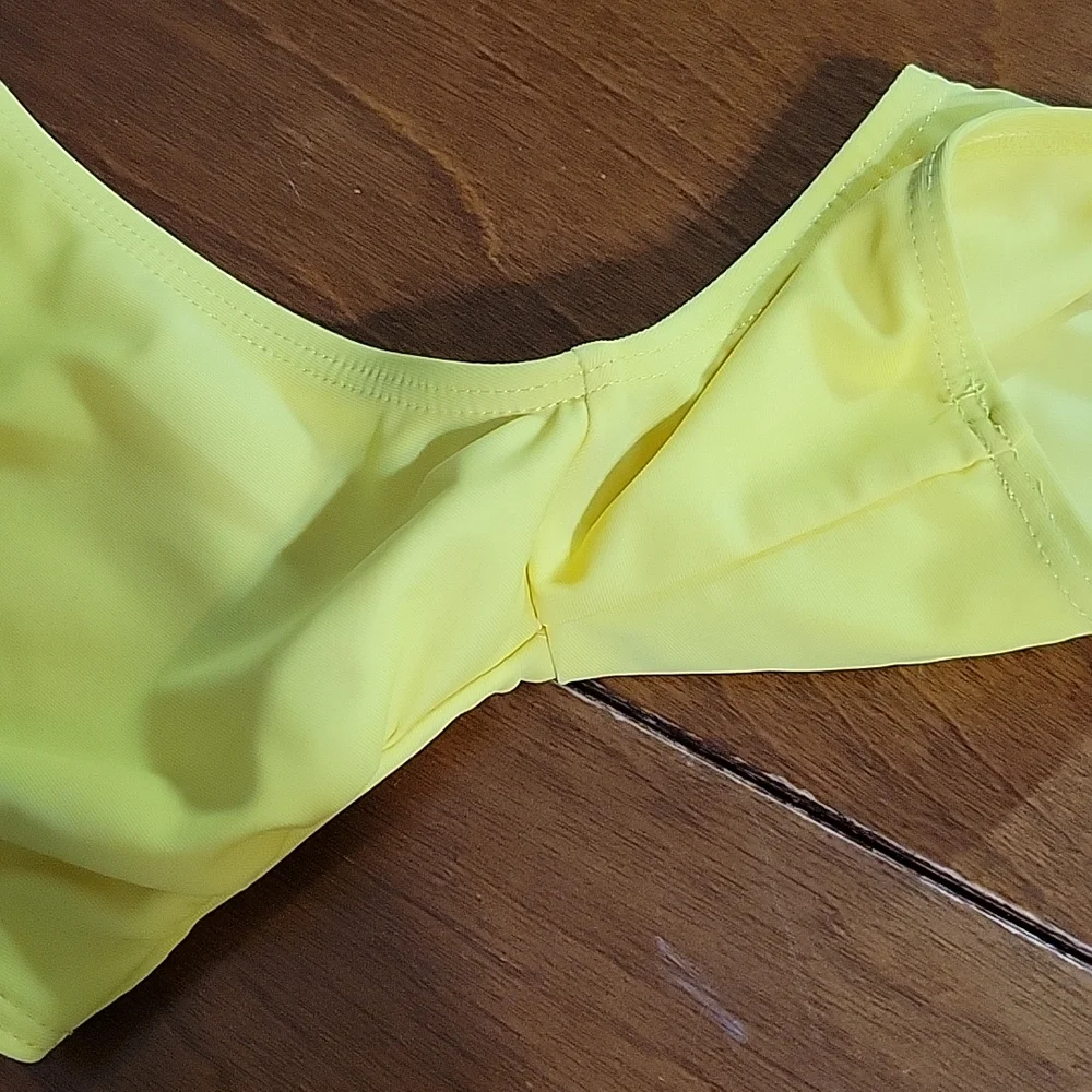 Donated-Swim Top Off the Shoulder Bright Yellow - Picture 13 of 14